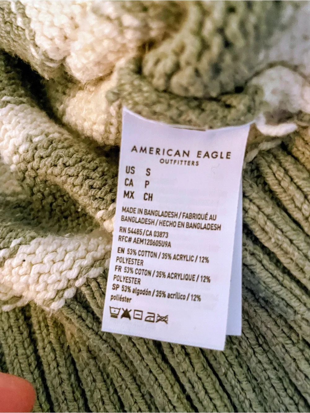 American Eagle Oversized Sage Stripe Cardigan Small